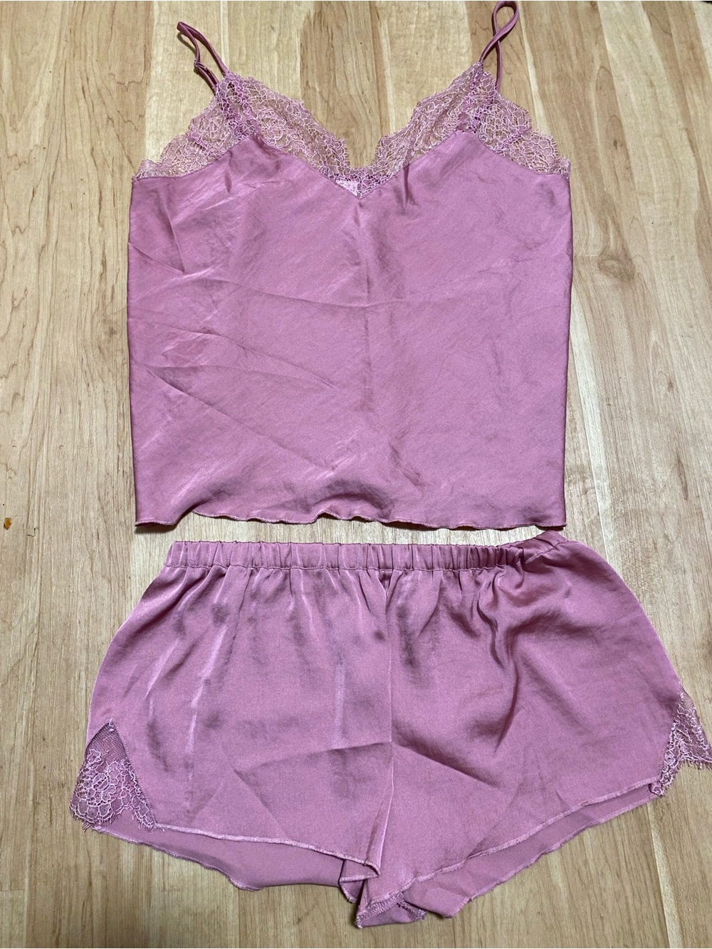 Victoria's Secret Satin Cami & Shorts Set - Dusty Rose XS/S